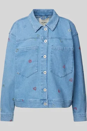Ichi Kurtka jeansowa o kroju relaxed fit z kieszeniami na piersi model ‘JAELLA’