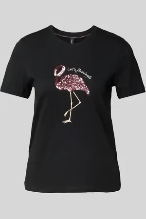 ONLY T-shirt o kroju regular fit z cekinowym obszyciem model ‘KITA’