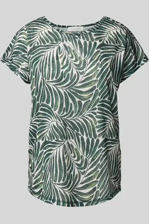 Christian Berg T-shirt z prążkowanym okrągłym dekoltem
