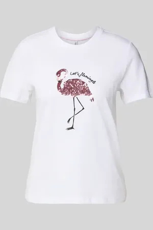 ONLY T-shirt o kroju regular fit z cekinowym obszyciem model ‘KITA’