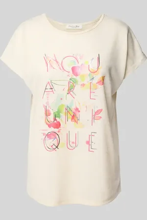 Christian Berg T-shirt z prążkowanym okrągłym dekoltem