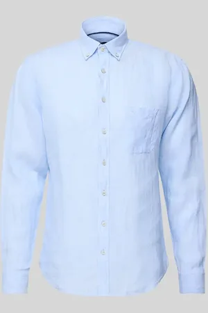 Fynch-Hatton Koszula lniana o kroju regular fit z kołnierzykiem typu button down