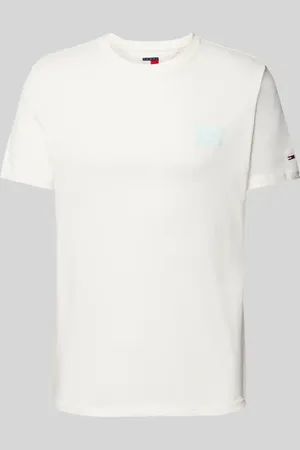 Tommy Hilfiger T-shirt o kroju regular fit z czystej bawełny z napisem z logo