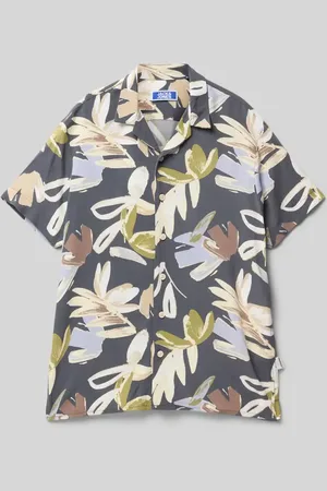 JACK & JONES Koszula o kroju regular fit z wiskozy z kołnierzykiem typu resort model ‘LUKE’