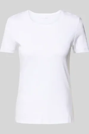 Christian Berg T-shirt z prążkowanym okrągłym dekoltem