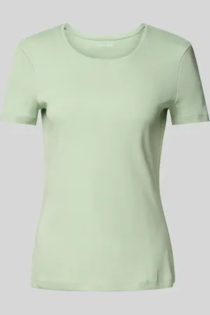 Christian Berg T-shirt z prążkowanym okrągłym dekoltem