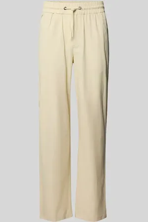 Blend Spodnie lniane o kroju regular fit z tunelem model ‘BAY’