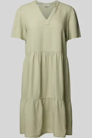 ONLY Sukienka casualowa o kroju comfort fit z mieszanki wiskozy i lnu model ‘TIRI-CARO’