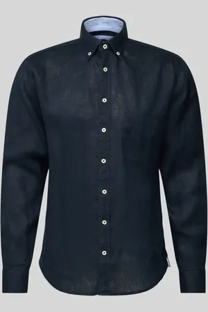 Fynch-Hatton Koszula lniana o kroju regular fit z kołnierzykiem typu button down