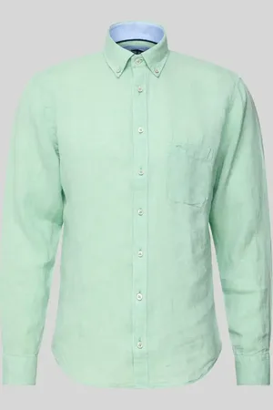 Fynch-Hatton Koszula lniana o kroju regular fit z kołnierzykiem typu button down