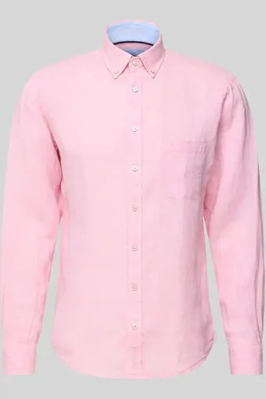 Fynch-Hatton Koszula lniana o kroju regular fit z kołnierzykiem typu button down
