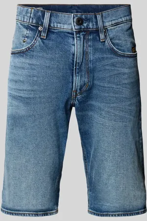 G-Star Szorty jeansowe o kroju slim fit z naszywką z logo model ‘Mosa’