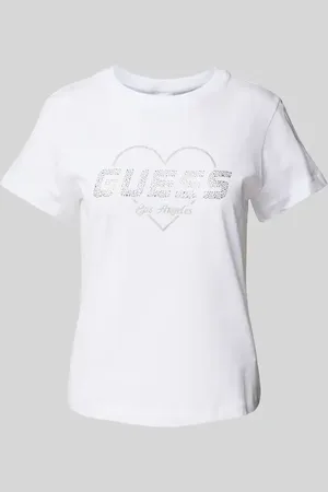 Guess T-shirt z obszyciem kamieniami stras model ‘NARCISO’