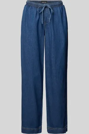 Pieces® Jeansy z szeroką nogawką z czystej bawełny model ‘TABI’