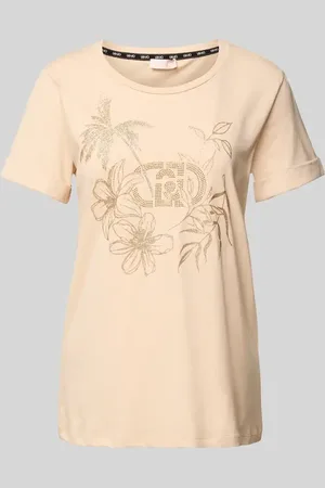 Liu Jo T-shirt z prążkowanym okrągłym dekoltem