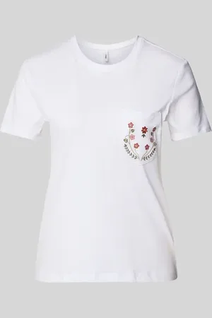 ONLY T-shirt o kroju regular fit z czystej bawełny model ‘POLLY’