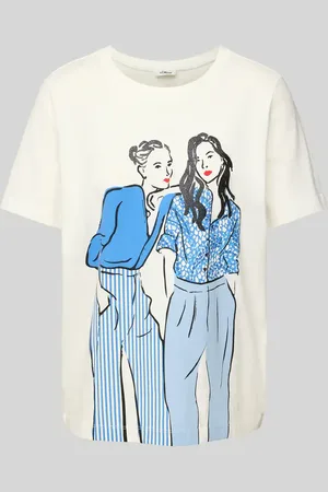 QS by s.Oliver T-shirt o kroju relaxed fit z czystej bawełny