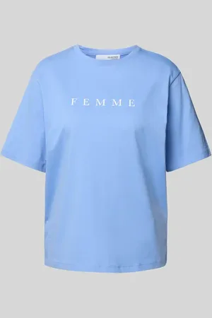 SELECTED T-shirt o kroju oversized z nadrukiem z logo model ‘VILJA’