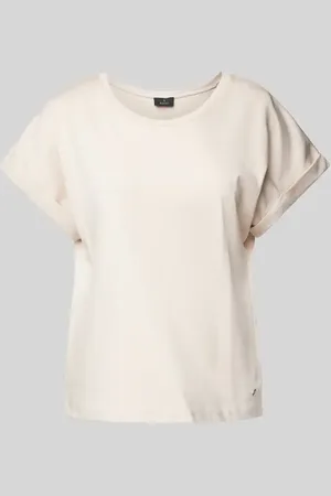 monari T-shirt z prążkowanym okrągłym dekoltem
