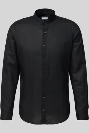Jake*s Koszula biznesowa o kroju slim fit z listwą guzikową