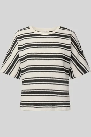 Christian Berg T-shirt z prążkowanym okrągłym dekoltem