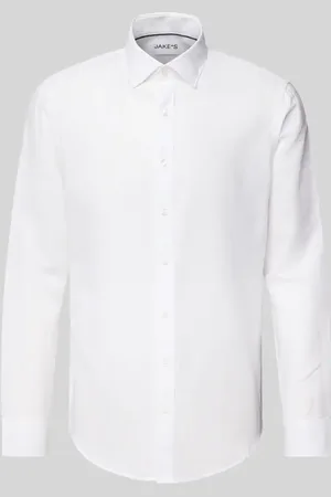 Jake*s Koszula biznesowa o kroju slim fit z listwą guzikową