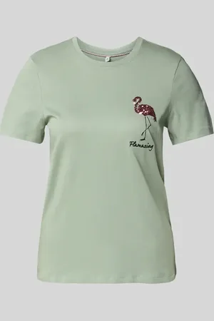 ONLY T-shirt o kroju regular fit z cekinowym obszyciem model ‘KITA’