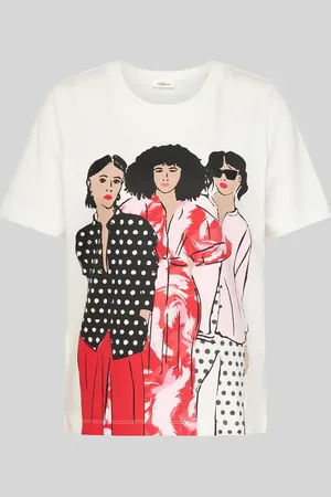 QS by s.Oliver T-shirt o kroju relaxed fit z czystej bawełny