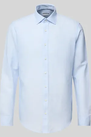 Jake*s Koszula biznesowa o kroju slim fit z listwą guzikową
