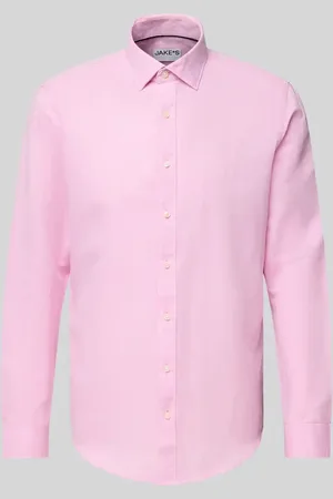 Jake*s Koszula biznesowa o kroju slim fit z listwą guzikową