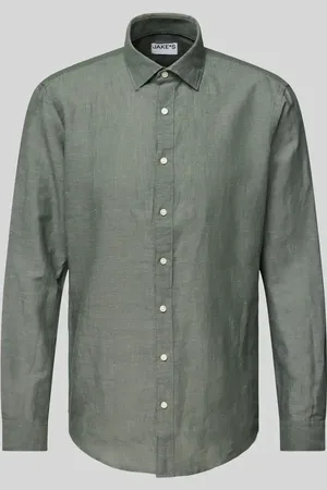 Jake*s Koszula biznesowa o kroju slim fit z listwą guzikową