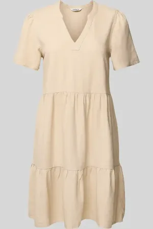 ONLY Sukienka casualowa o kroju comfort fit z mieszanki wiskozy i lnu model ‘TIRI-CARO’