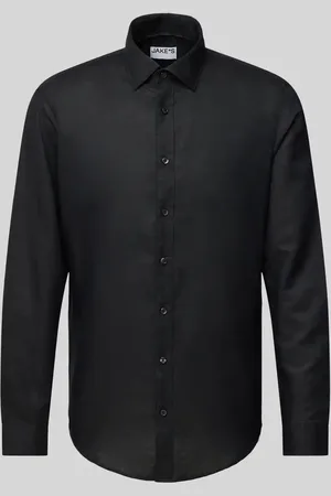 Jake*s Koszula biznesowa o kroju slim fit z listwą guzikową
