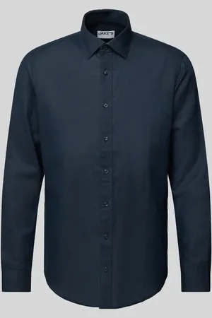 Jake*s Koszula biznesowa o kroju slim fit z listwą guzikową