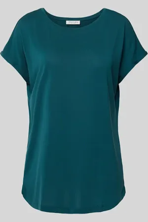Christian Berg T-shirt z prążkowanym okrągłym dekoltem