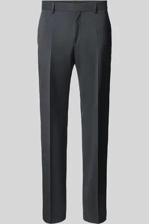 HUGO BOSS Spodnie do garnituru o kroju regular fit w kant model ‘Lenon’