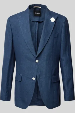 HUGO BOSS Marynarka lniana o kroju slim fit z czystego lnu