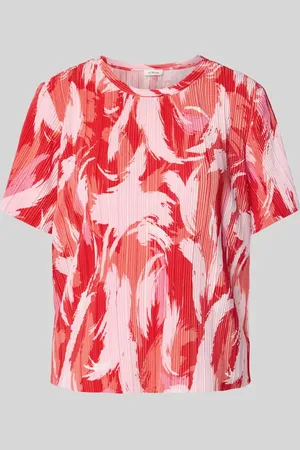 QS by s.Oliver T-shirt o kroju regular fit z plisami