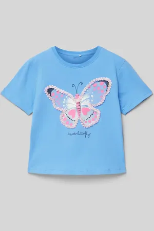 NAME IT T-shirt z detalem z logo model ‘DITTO’