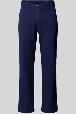 Ralph Lauren Spodnie lniane o kroju regular fit z zapięciem na guzik i zamek błyskawiczny