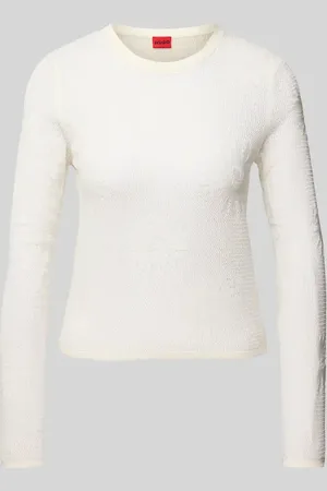 HUGO BOSS Sweter z dzianiny z prążkowanymi wykończeniami model ‘Saisy’
