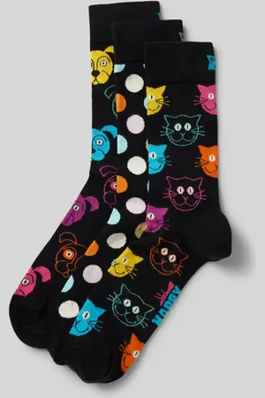 Happy Socks Skarpety z nadrukiem z logo w zestawie 3 szt. model ‘Classic’