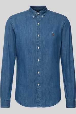 Ralph Lauren Koszula jeansowa o kroju slim fit z wyhaftowanym logo