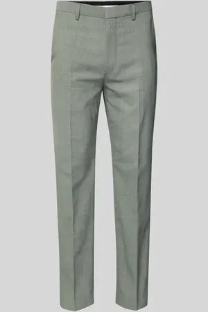 HUGO BOSS Spodnie do garnituru o kroju slim fit z zakładkami w pasie model ‘Hesten’