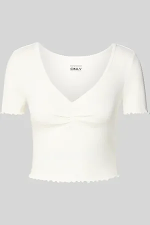 ONLY Top krótki o kroju regular fit z mieszanki bawełny i elastanu model ‘BETTY’