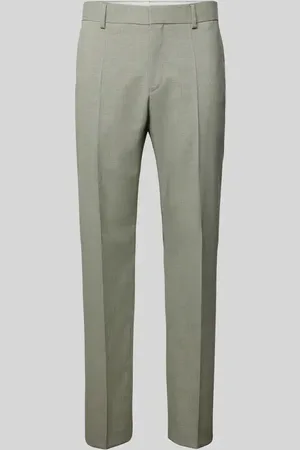 HUGO BOSS Spodnie wełniane o kroju regular fit w kant model ‘Hutson’