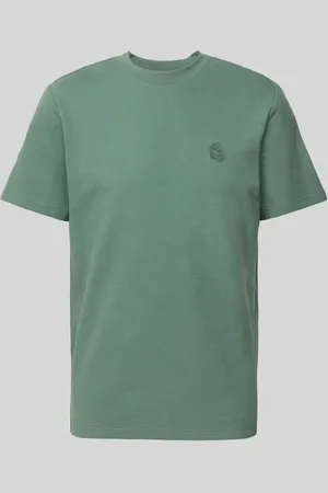 Blend T-shirt z prążkowanym okrągłym dekoltem