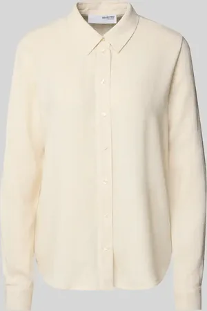 SELECTED Bluzka o kroju regular fit z mieszanki wiskozy i lnu model ‘VIVA’