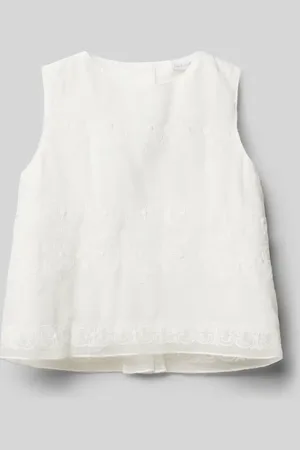 weise Top bluzkowy o kroju regular fit z obszyciem z koronki