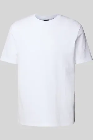 Strellson T-shirt z prążkowanym, okrągłym dekoltem model ‘Fisher’